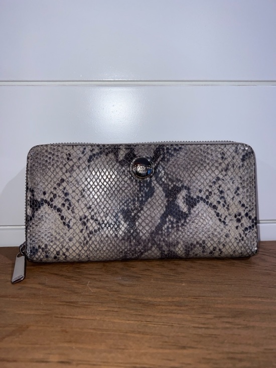 Coach Handbags - Coach Snake-Print Zip Wallet